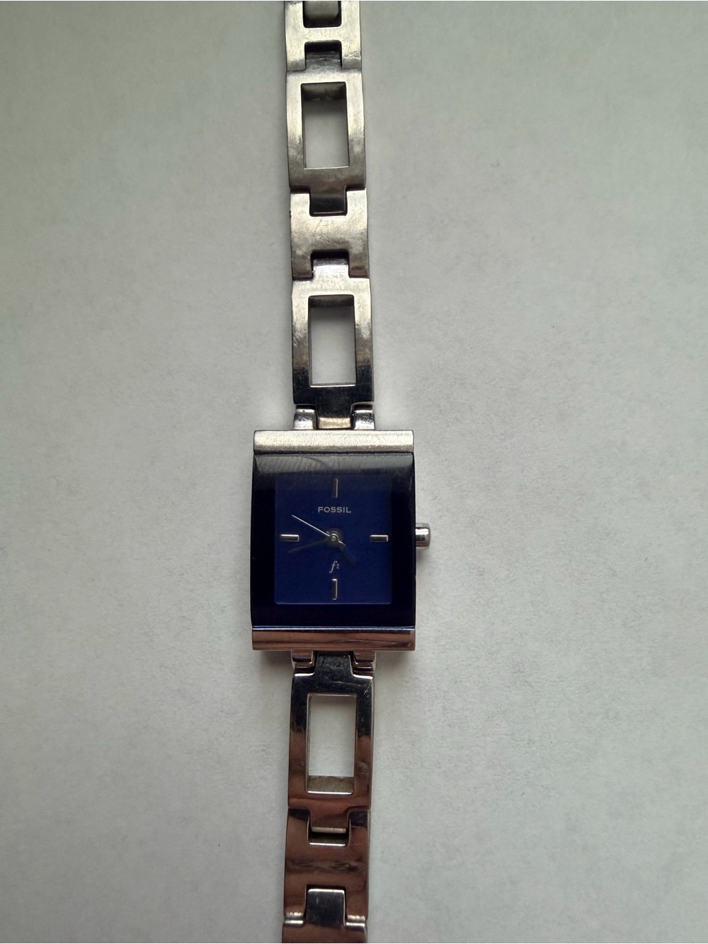 Fossil Silver Bracelet Watch with Navy Blue Dial‎
